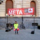 Meta de llegada en la Plaza de España de Zaragoza