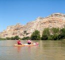 Los piraguistas disfrutaron del contraste de los paisajes de la Ribera Alta del Ebro